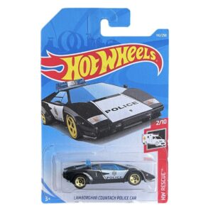 Hot Wheels Lamborghini Countach Police Car (Negro)