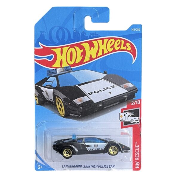 Hot Wheels Lamborghini Countach Police Car (Negro)